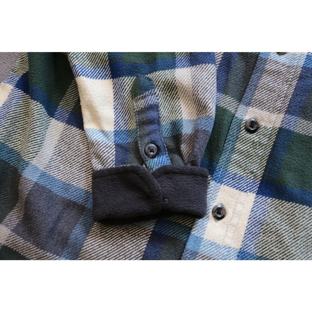 ORVIS Mens Medium Blue Green Plaid Flannel Shirt Long Sleeve Button Down Flap - Picture 9 of 16